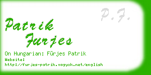 patrik furjes business card