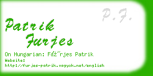 patrik furjes business card